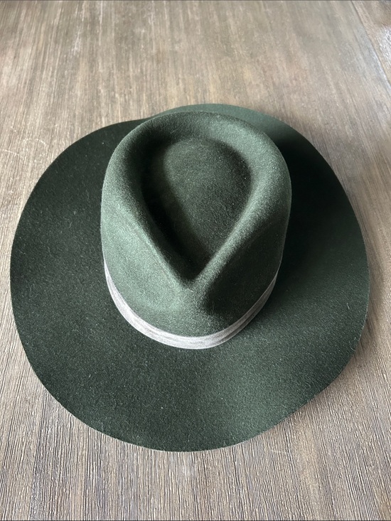 Lack Of Color Accessories - Lack Of Color Olive Green Wool Felt Wide-Brim Hat,Medium 57CM(M), Like New.